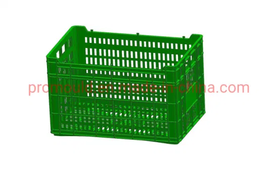 Injection plastique Chute automatique Empilage fort Stockage empilable Transparent Logistique Chiffre d'affaires Légumes Fruits Caisse Boîte Fabricant de Moules De Chine